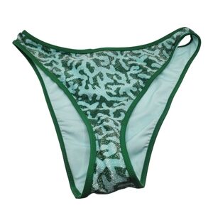 Aerie Green/blue With Silver Shimmer Animal Print Cheekiest Bottom Nwt Size‎ Lg